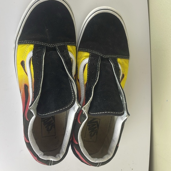 Vans Old Skool Shoes Mens Red Flames Canvas Suede Sneaker Low Top Sz 10.5 - Picture 9 of 12